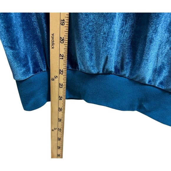 Aviator Nation Classic Velvet Relaxed Sweatshirt Vintage Blue Pullover Size Xs - Picture 8 of 10